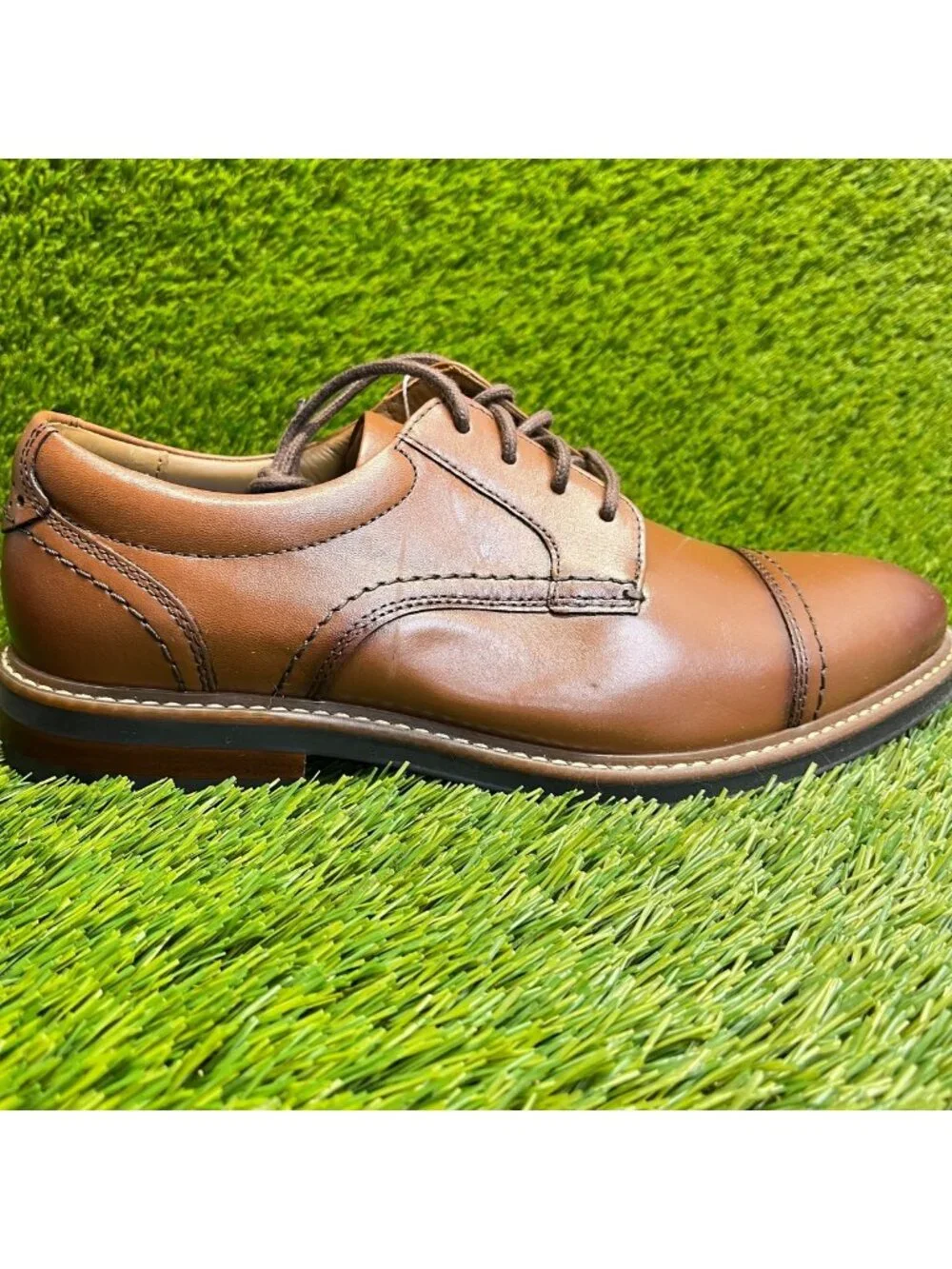 Nunn Bush Westfield Mens Size 8 Brown Casual Classic Cap Toe Oxford Dress Shoes